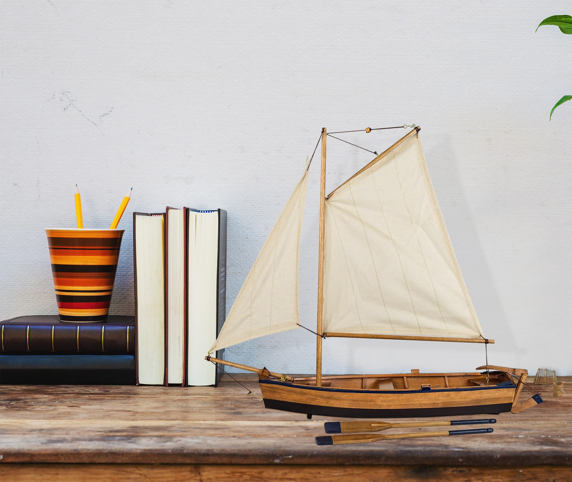 Amazon.co.jp: SAILINGSTORY 木製釣りボートモデル 手漕ぎボート